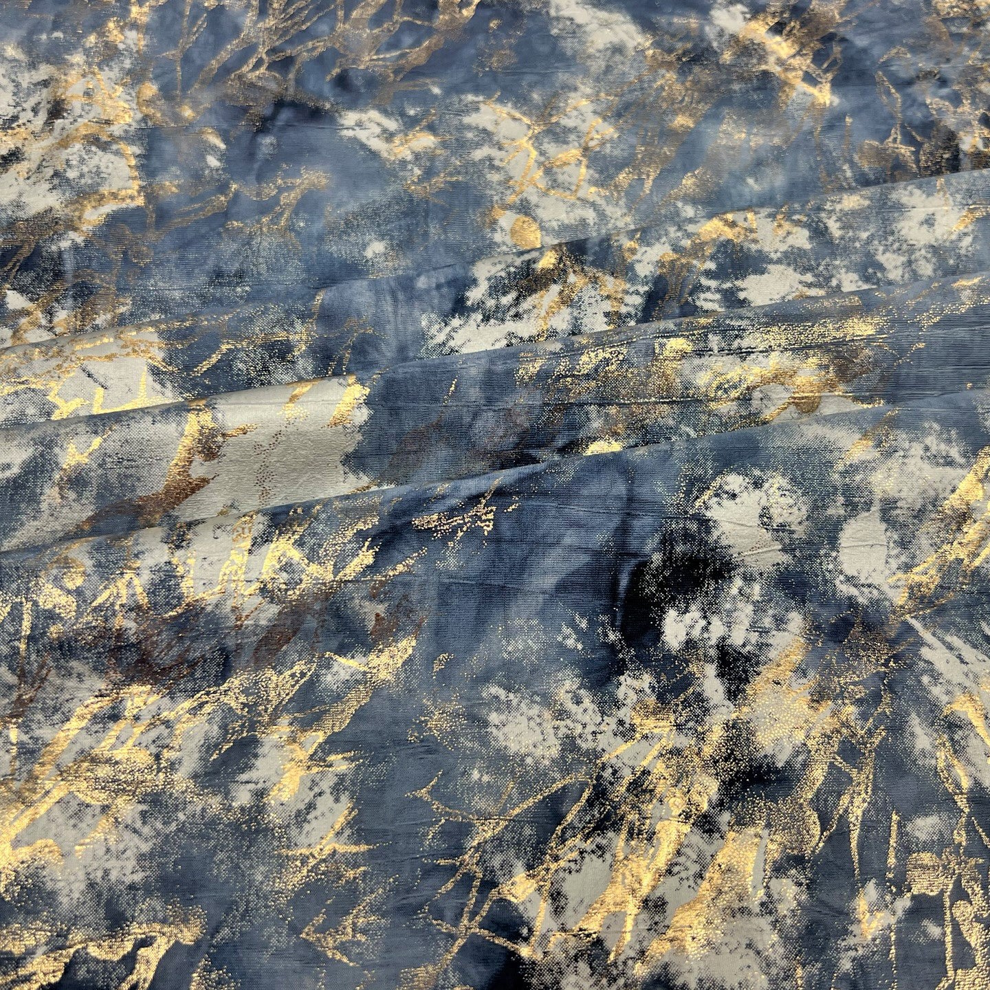 Squall Foiled Tie Dye Spandex Fabric | Blue Moon Fabrics