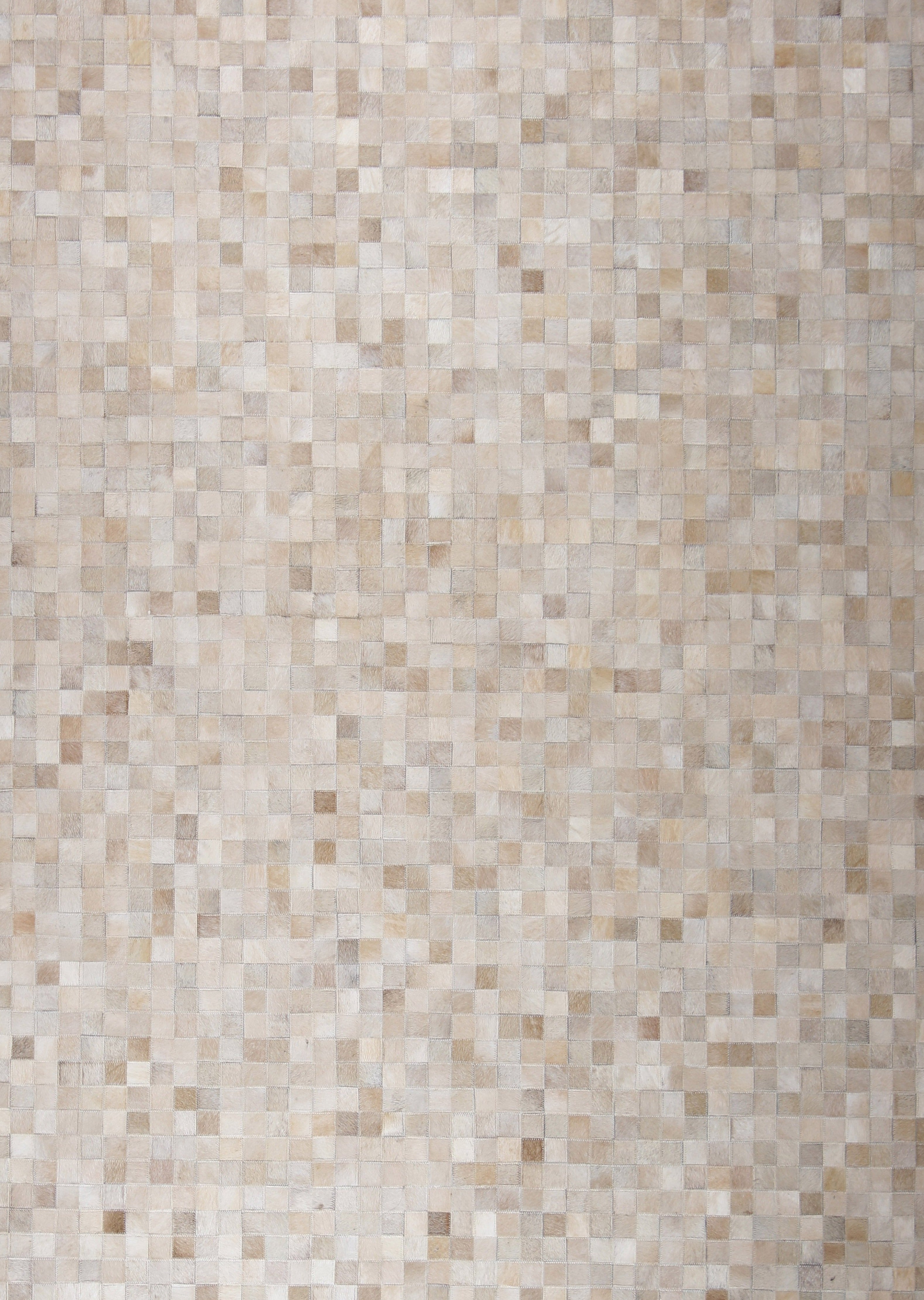 Natural Cowhide Leather Patchwork Tile Area Rug