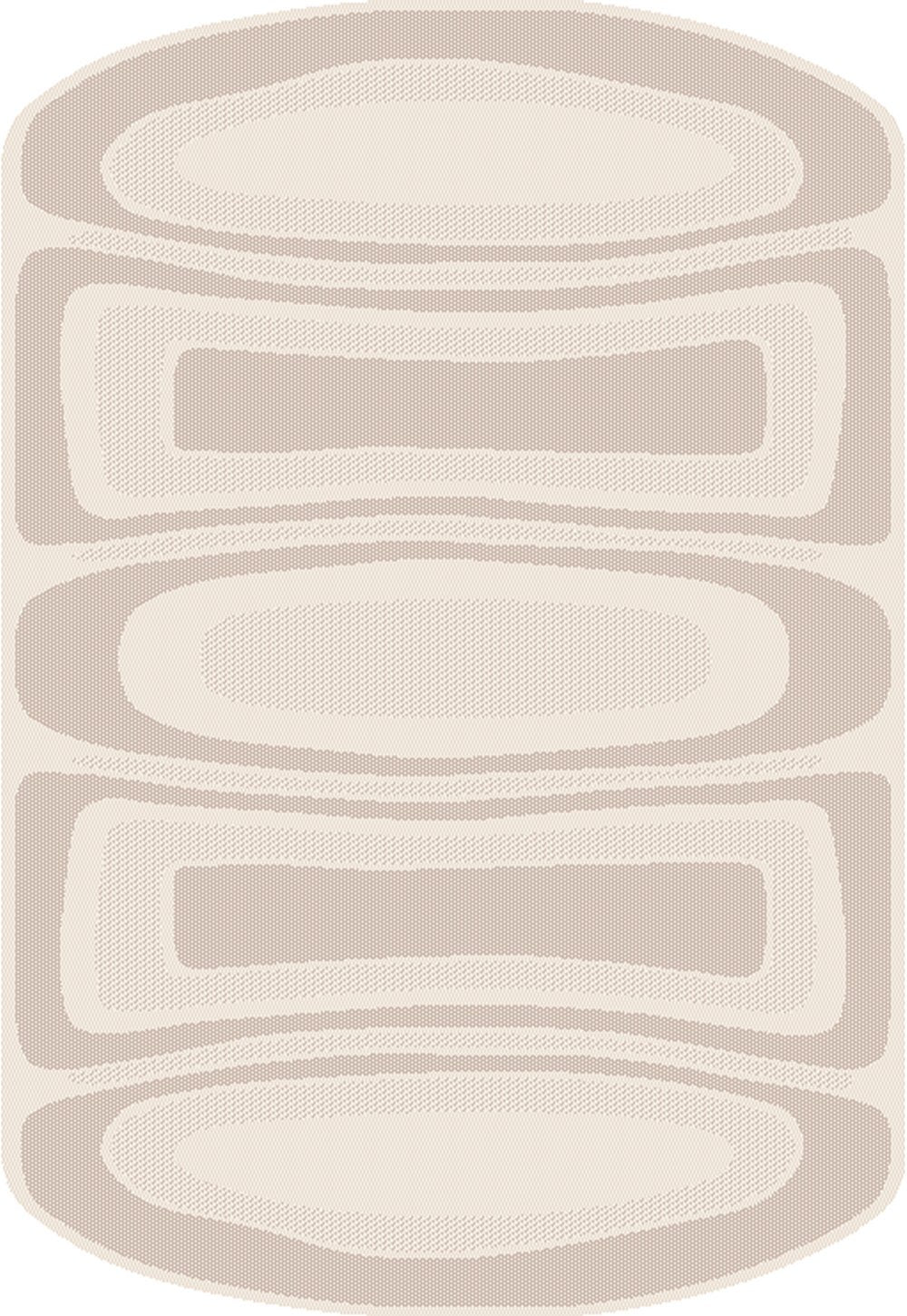 Two-Tone Sandy Beige Rug with Organic Live Edge Design.