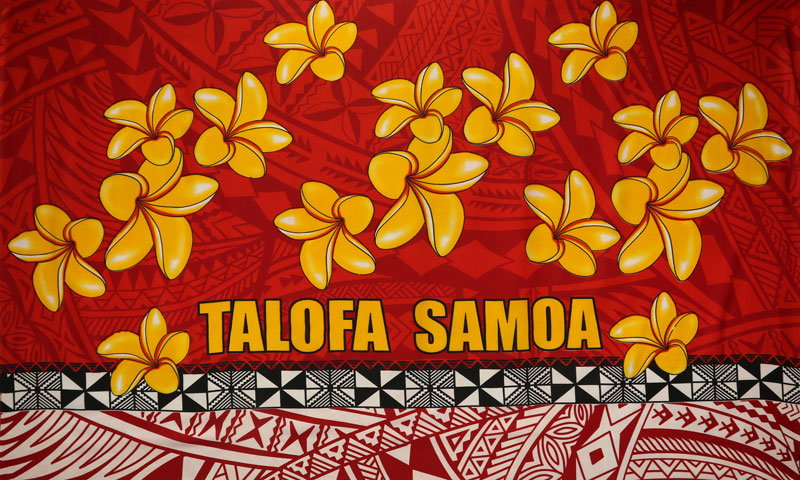 Talofa Samoa Plumeria Sarong | Islands Fabric