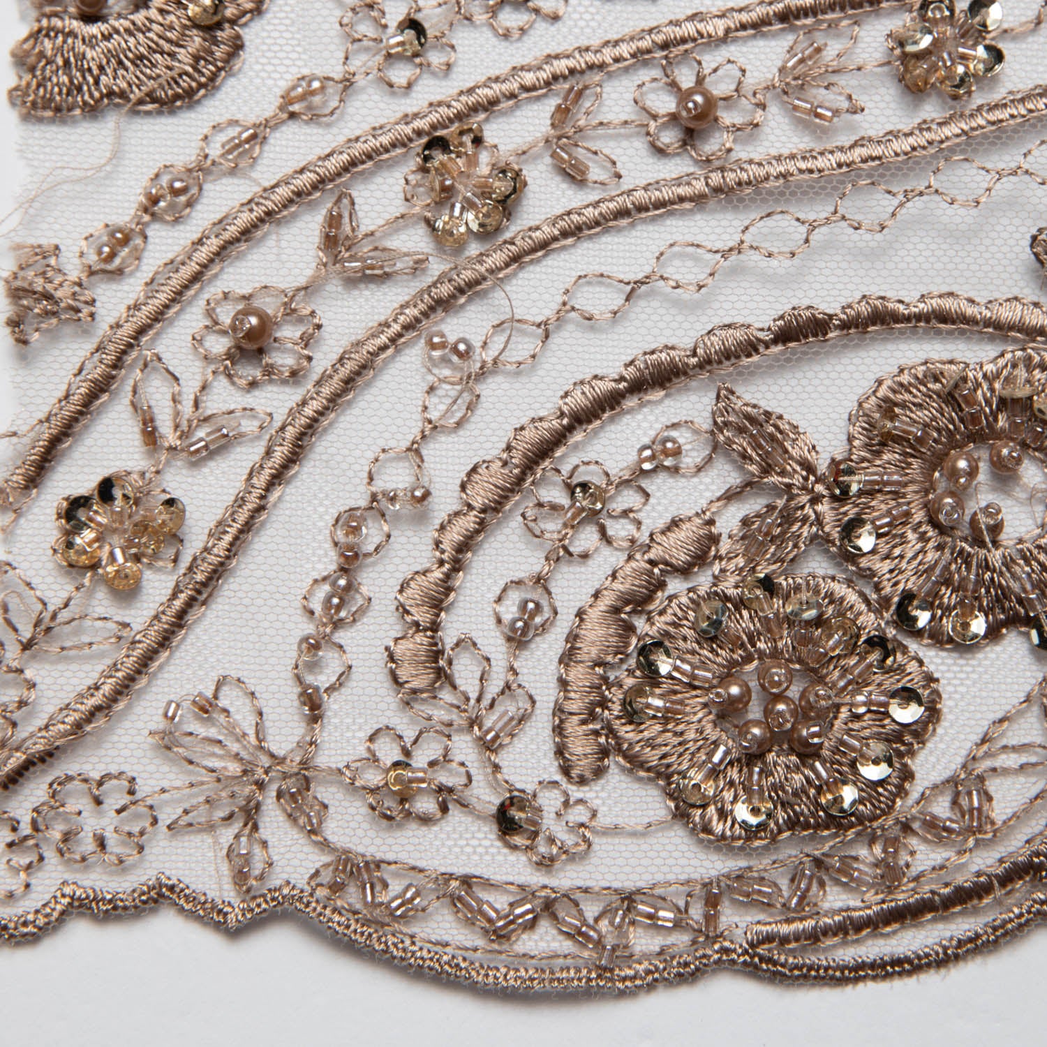 Tulle Lace Fabric Embroidered with Elegant Intricate Design 52" Wide | Exquisite Fabric