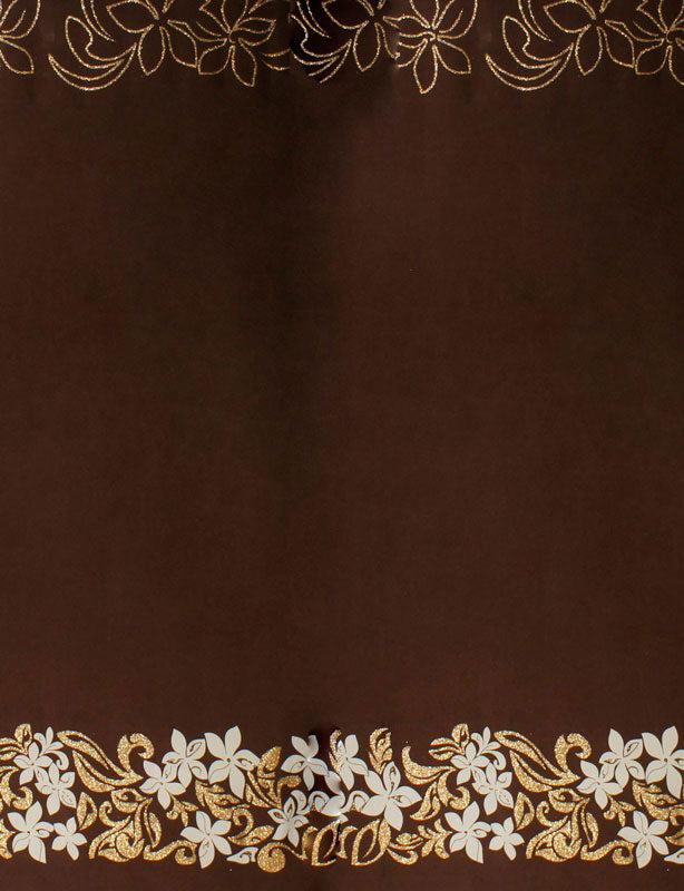Tiare & Swirls Double Border Polyester Glitter Fabric | Islands Fabric