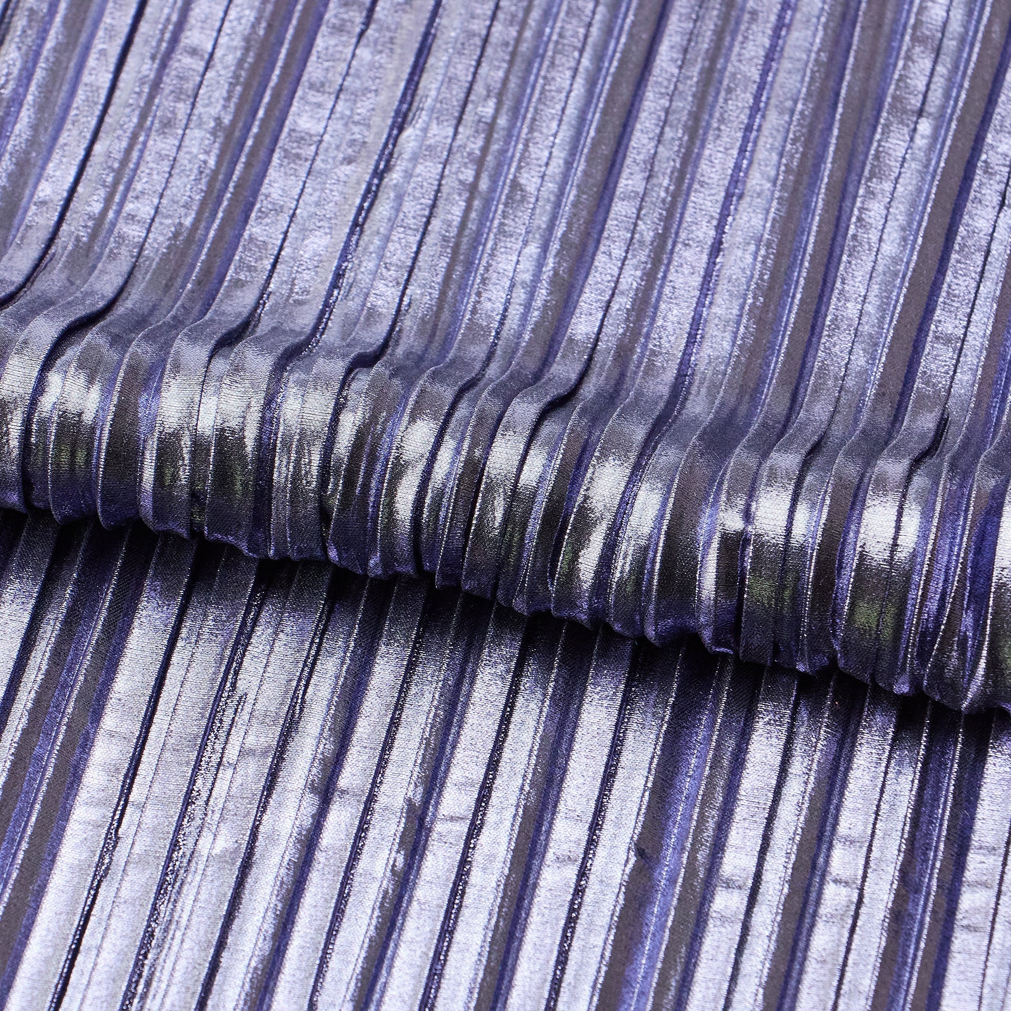 Titanium Pleated Polyester Fabric | Blue Moon Fabrics