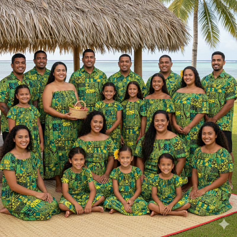 Traditional Polynesian Tapa Design Polyester Fabric # 3 | Islands Fabric