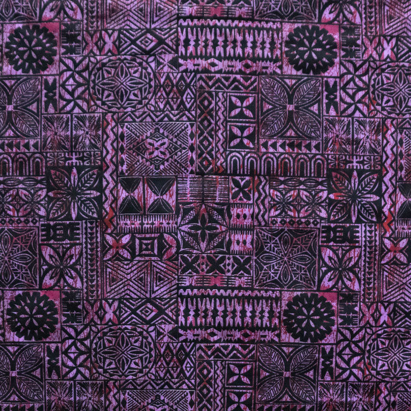 Traditional Polynesian Tapa design Polyester Fabric # 2 | Islands Fabric