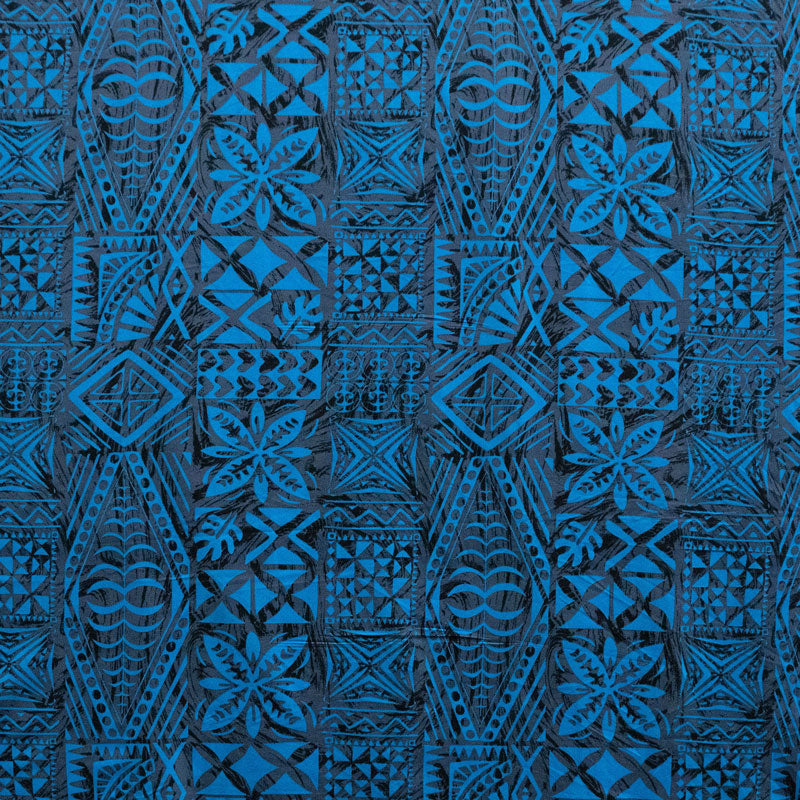 Traditional Tongan Geometric design Peachskin Fabric # 2 | Islands Fabric