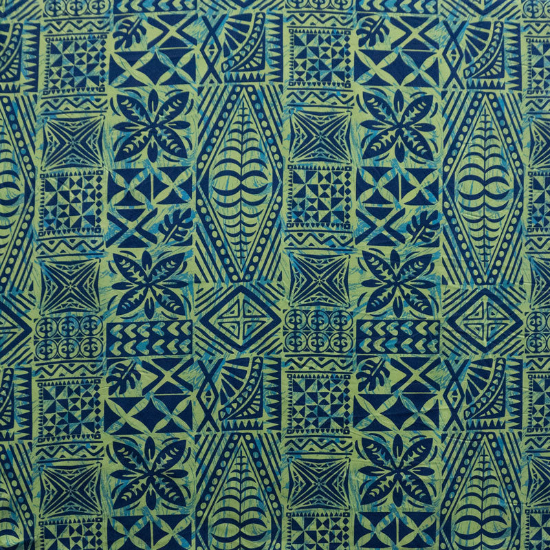 Traditional Tongan Geometric design Peachskin Fabric # 2 | Islands Fabric