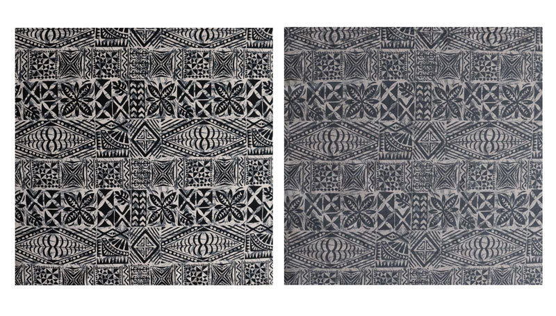 Traditional Tongan Geometric design Peachskin Fabric # 2 | Islands Fabric