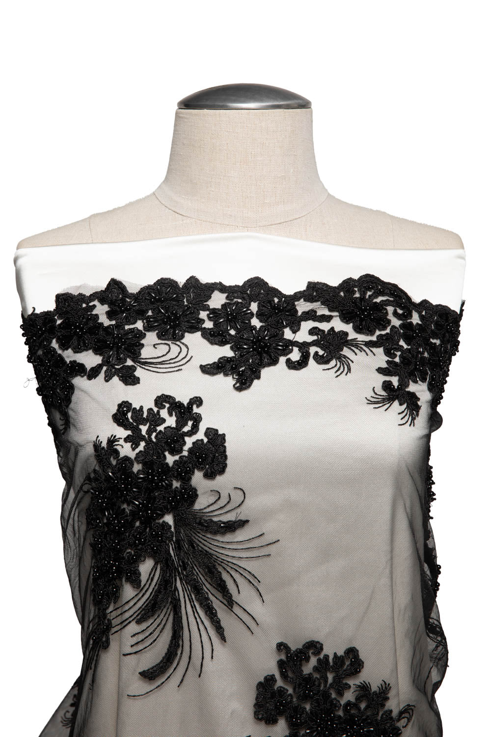 Tulle Lace Fabric Embroidered with Cord and Intricate Pattern 52" Wide | Exquisite Fabric