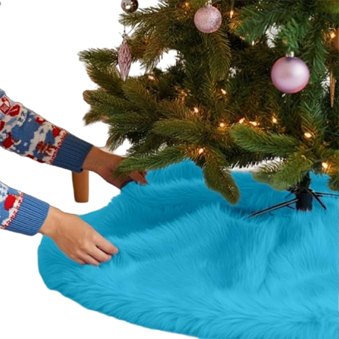 Premium Faux Fur Christmas Tree Skirt – 36 Inch Holiday Decor