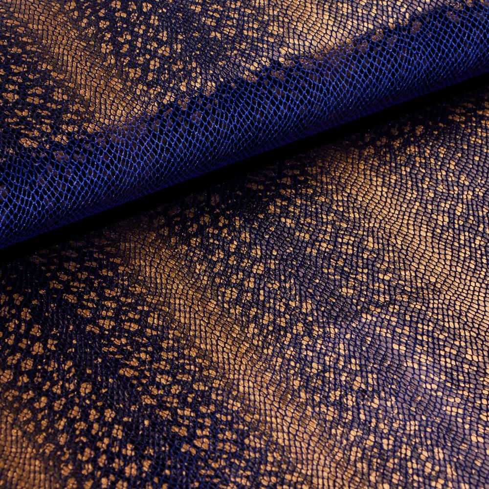 Venomous Foil Printed Stretch Velvet Fabric | Blue Moon Fabrics
