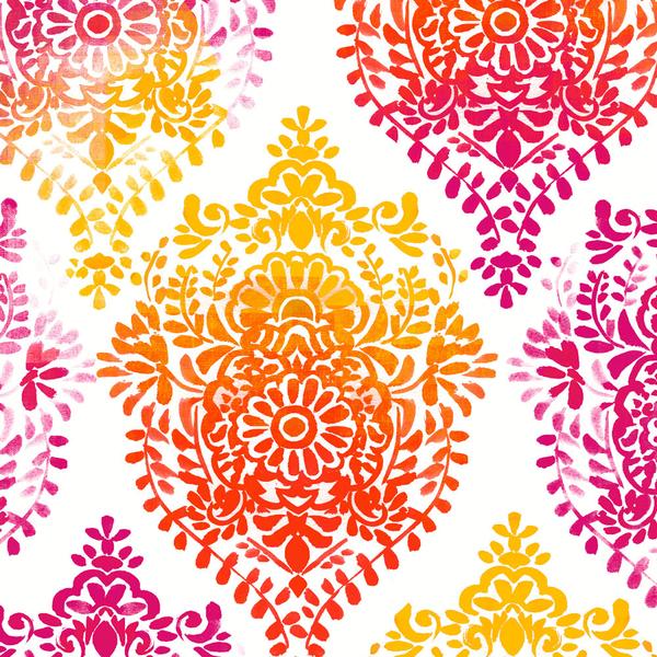 Warm Damask Wallpaper