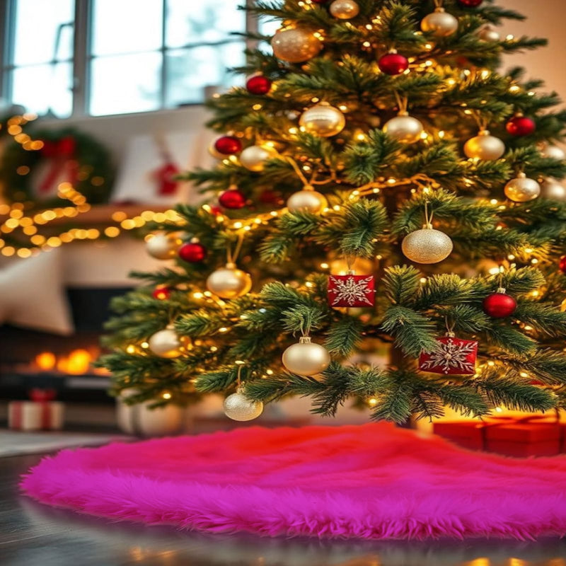 Premium Faux Fur Christmas Tree Skirt - 48 Inch | Luxurious Decoration