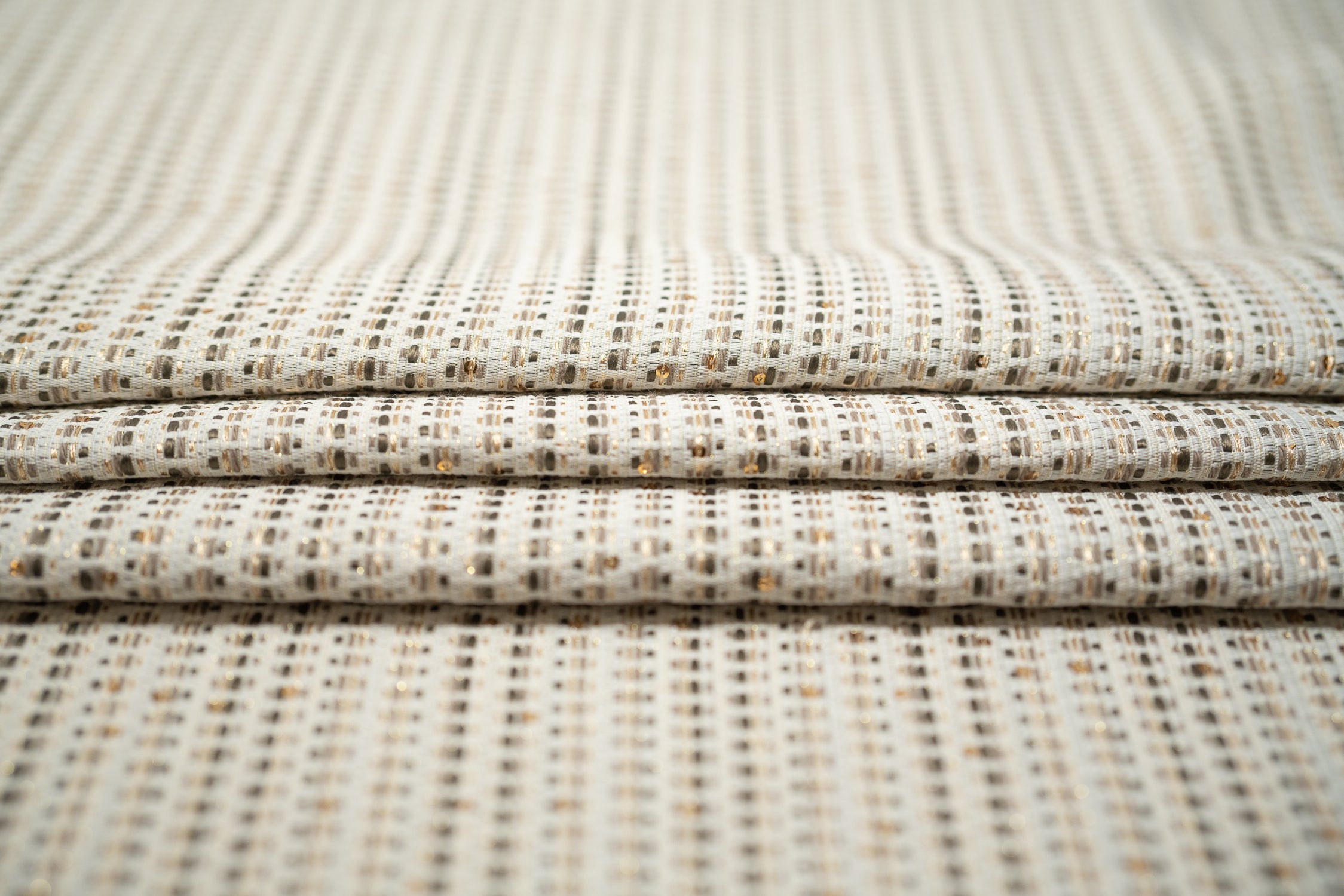 White/Gold Metallic Blend Novelty Fabric main image 1