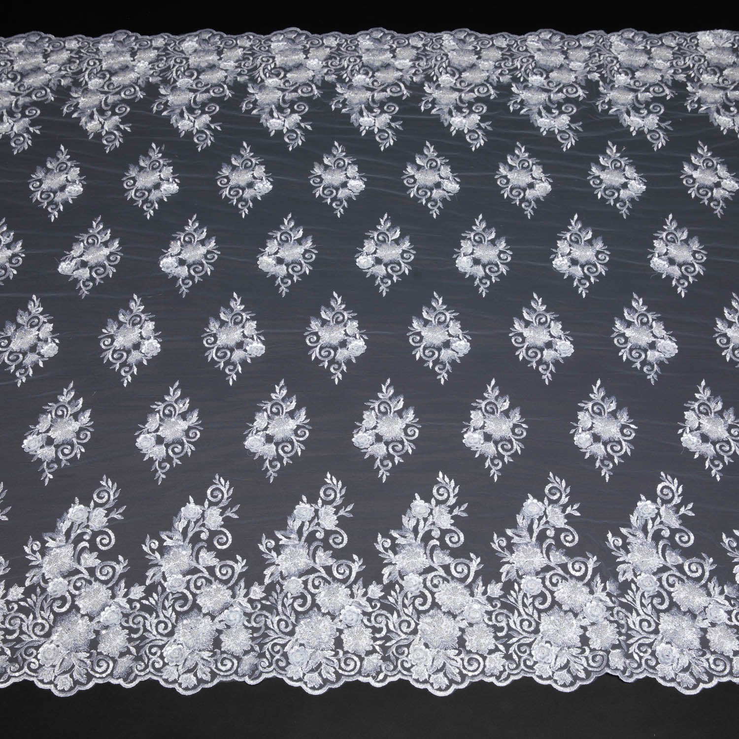 Tulle Lace Fabric Embroidered with Incredible Intricate Pattern Wide 52" | Exquisite Fabric