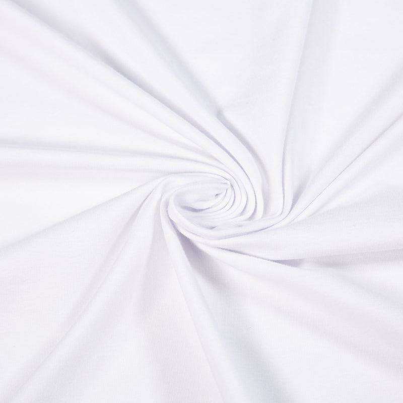 Cotton Spandex Jersey Knit Fabric – 10 oz 4-Way Stretch | White