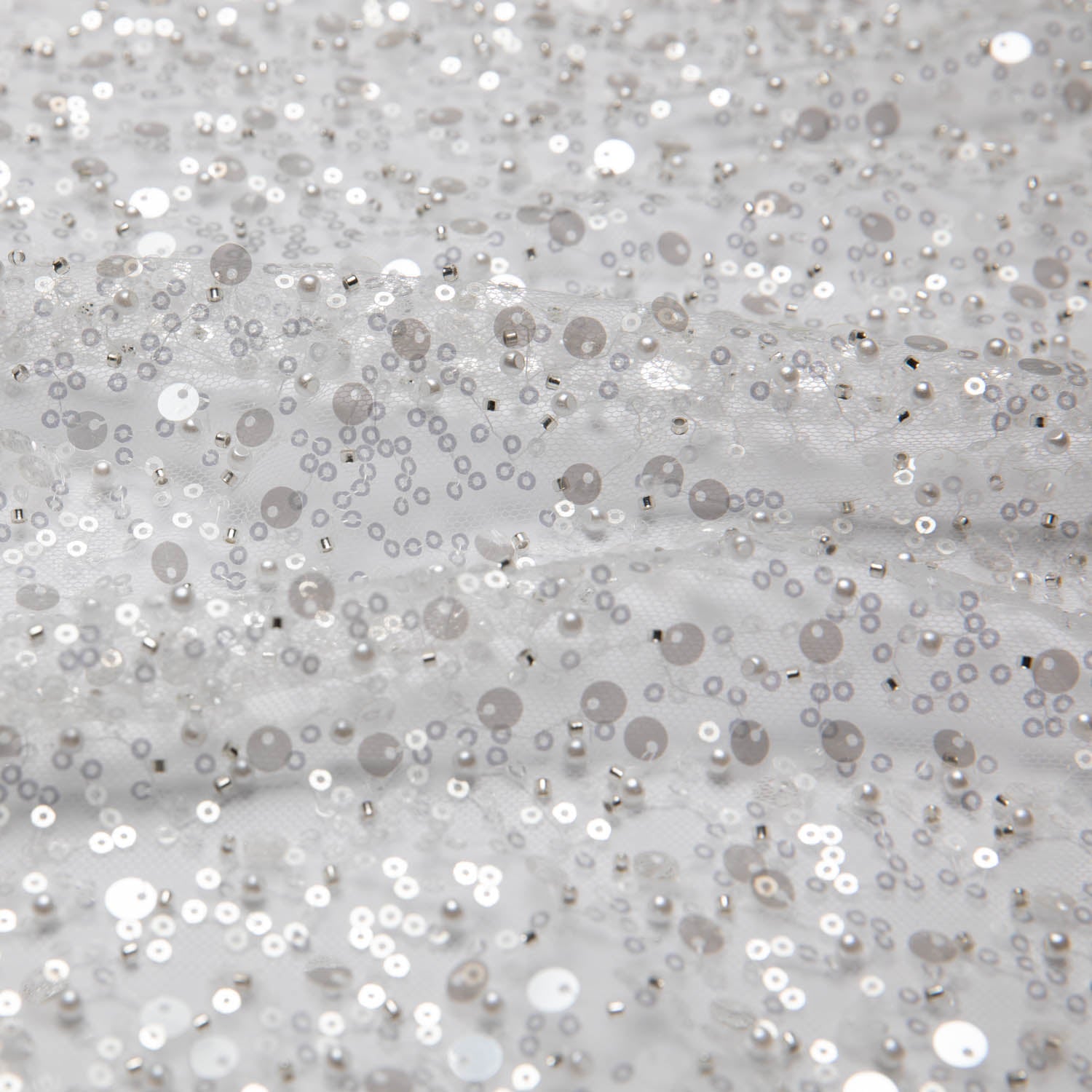 Poly Mesh Lace Fabric W/Beads & Sequins 50" Wide | Exquisite Fabric