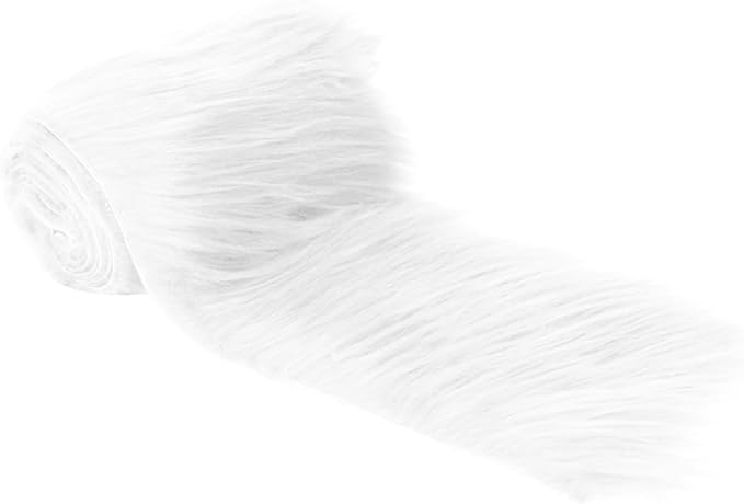 Mohair Faux Fur Trim | White Shaggy Pre-Cut Strips | DIY, Decoration