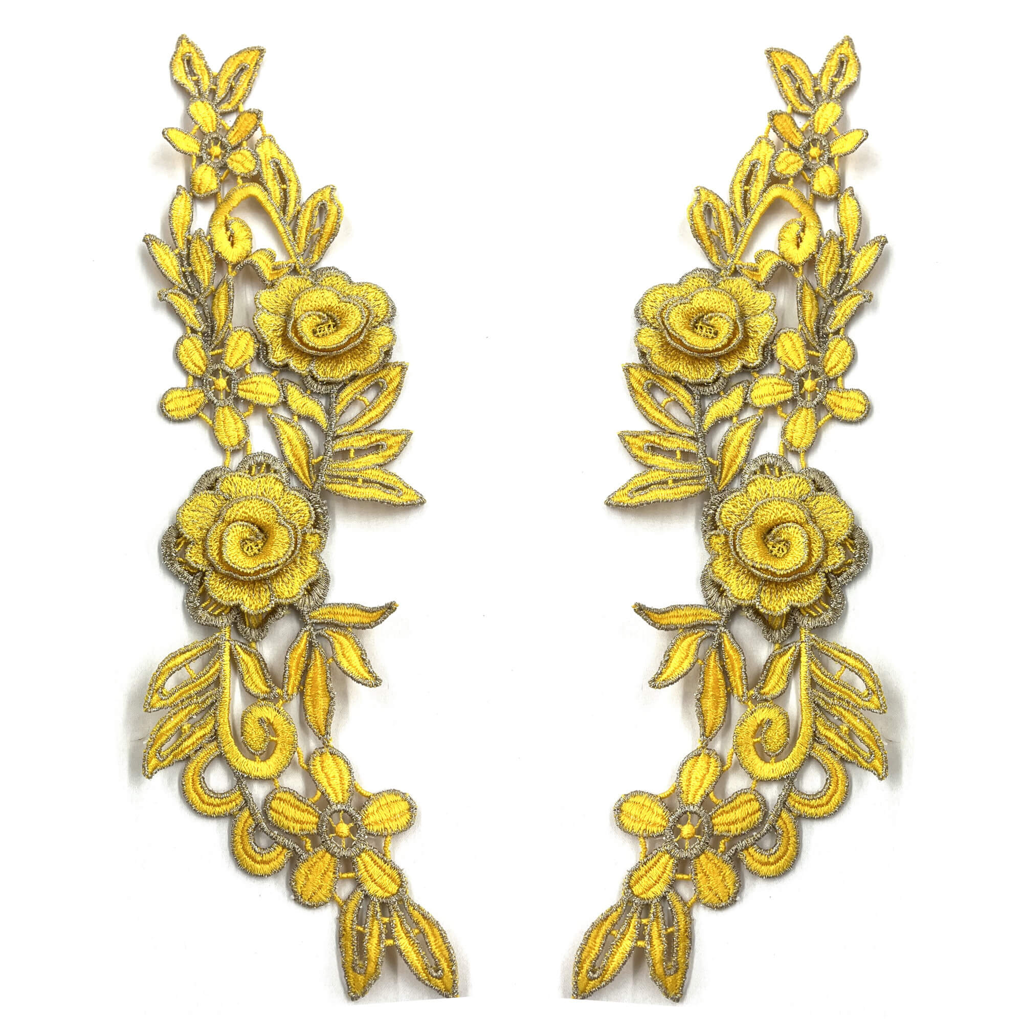 3D Floral Lace Applique Embroidered on 100% Polyester Net Mesh | Lace USA - 55305