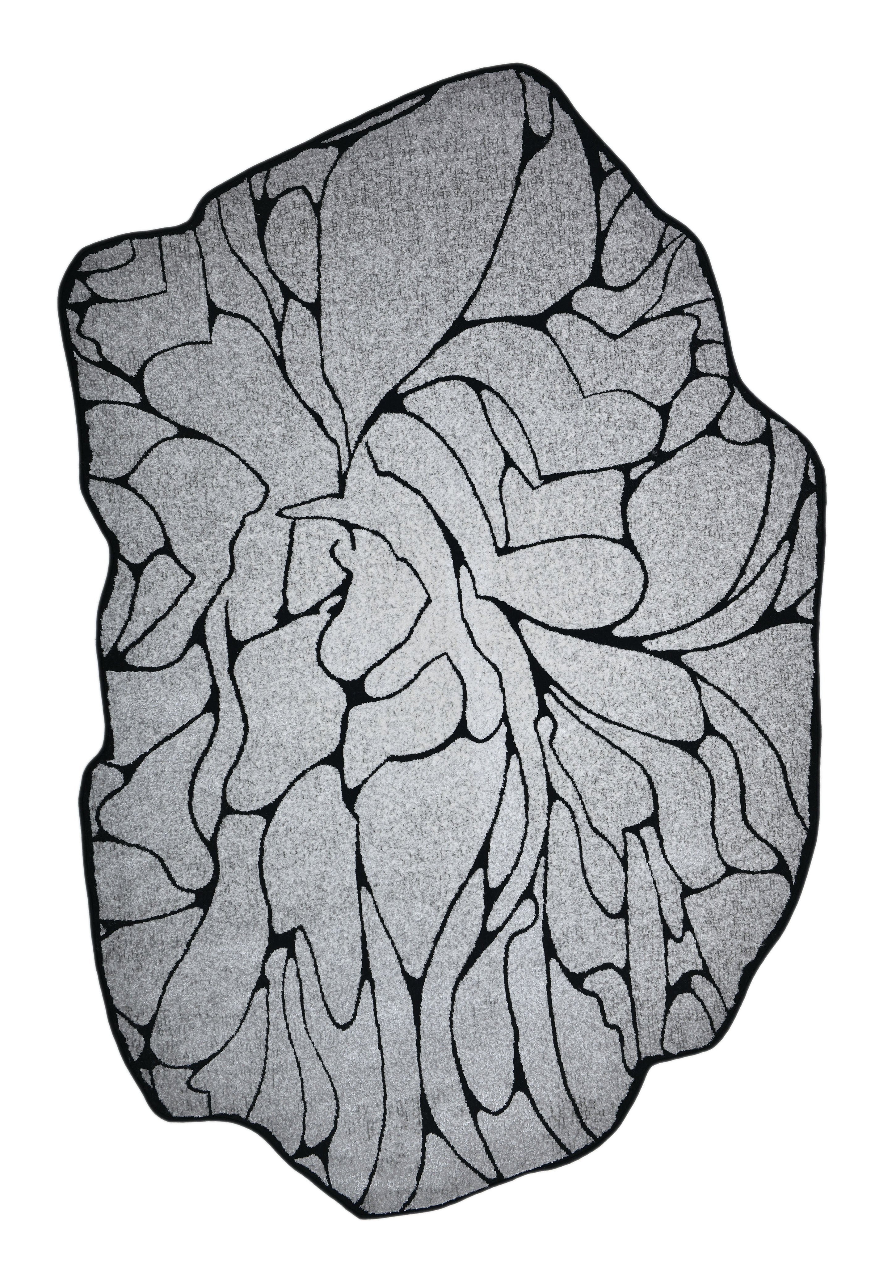 Silver-Toned with Bold Irregular Black Geometric Detailing - Z322A (POL807)