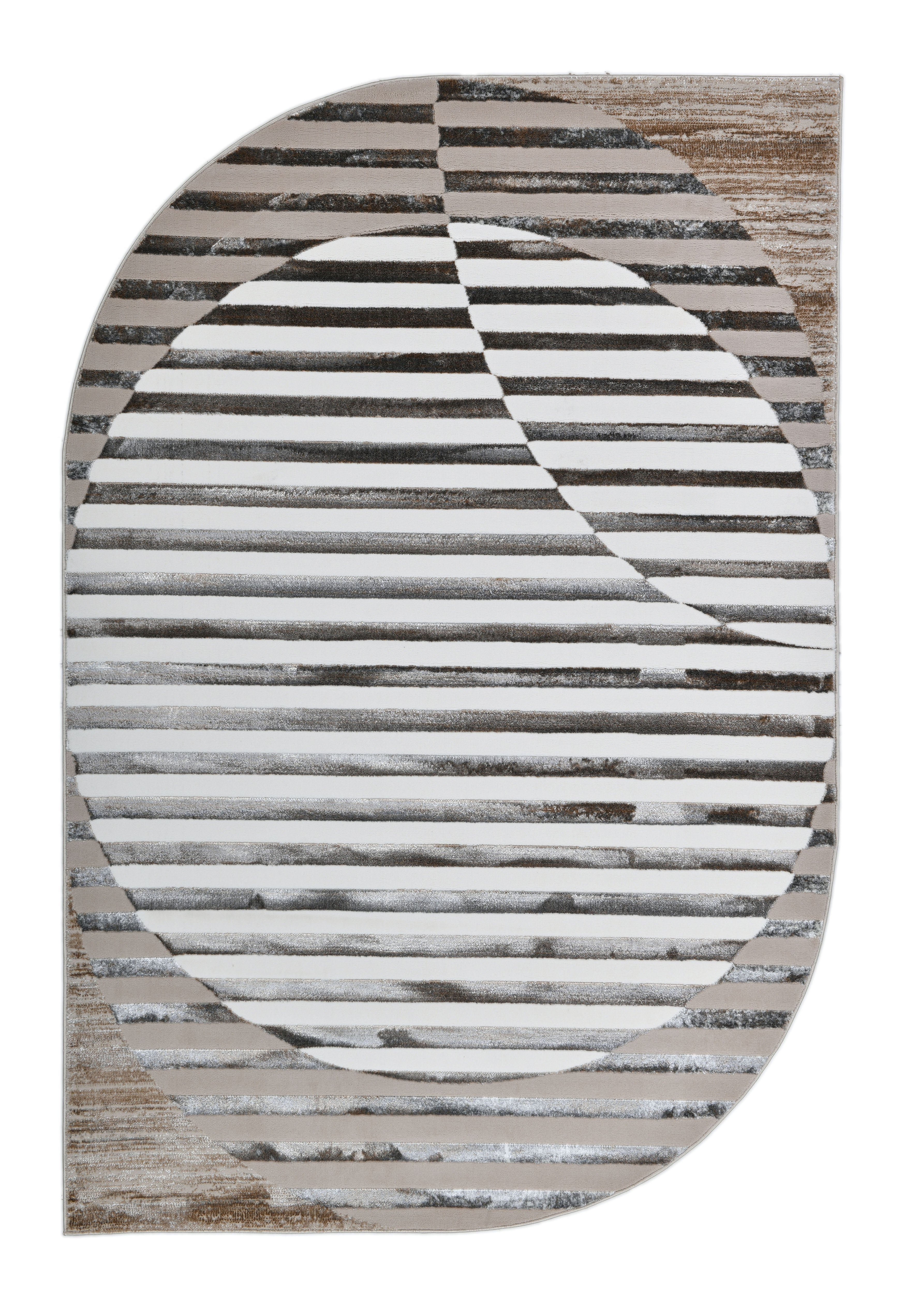 Ultra-Soft Feel, Viscose, Bronze, Copper Sheer, Striped, Edgy Cut - Z429A POL826