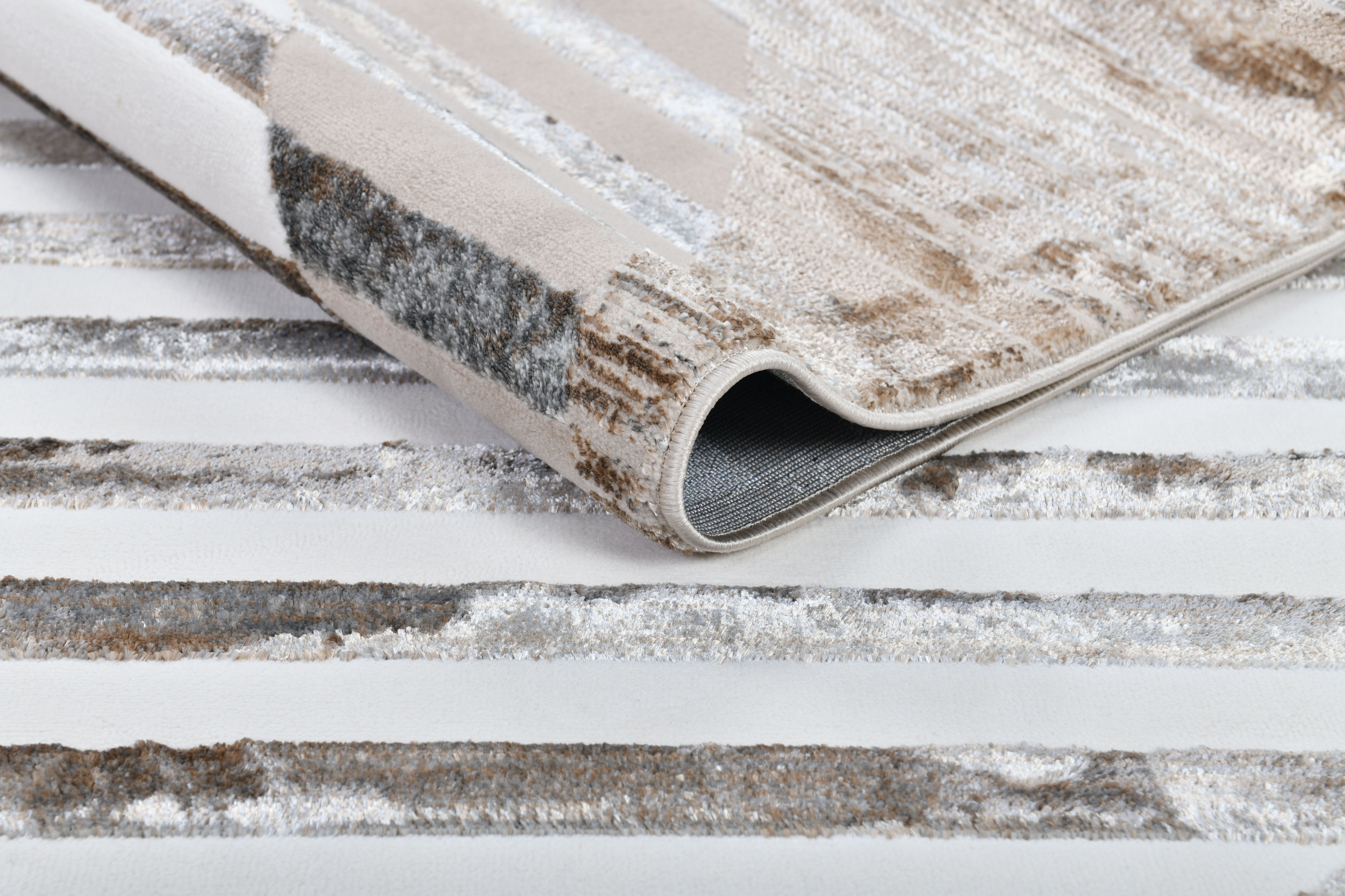 Ultra-Soft Feel, Viscose, Bronze, Copper Sheer, Striped, Edgy Cut - Z429A POL826