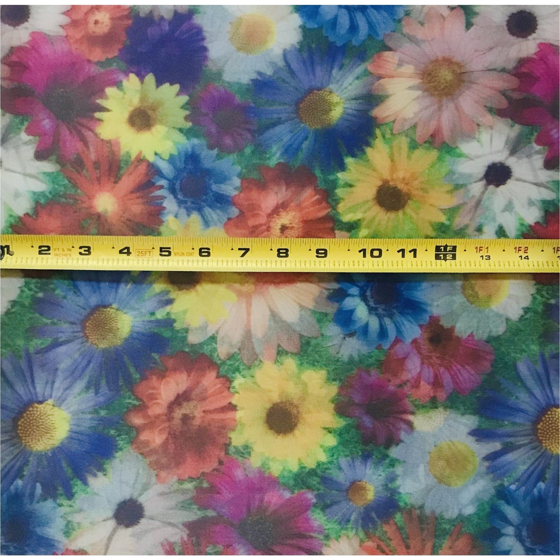 African Damask/ Metallic Jacquard/ Headtie, Gele Fabric - Blue, Purple, Green, Yellow ‘Zaria Bouquet’, ~2 yards