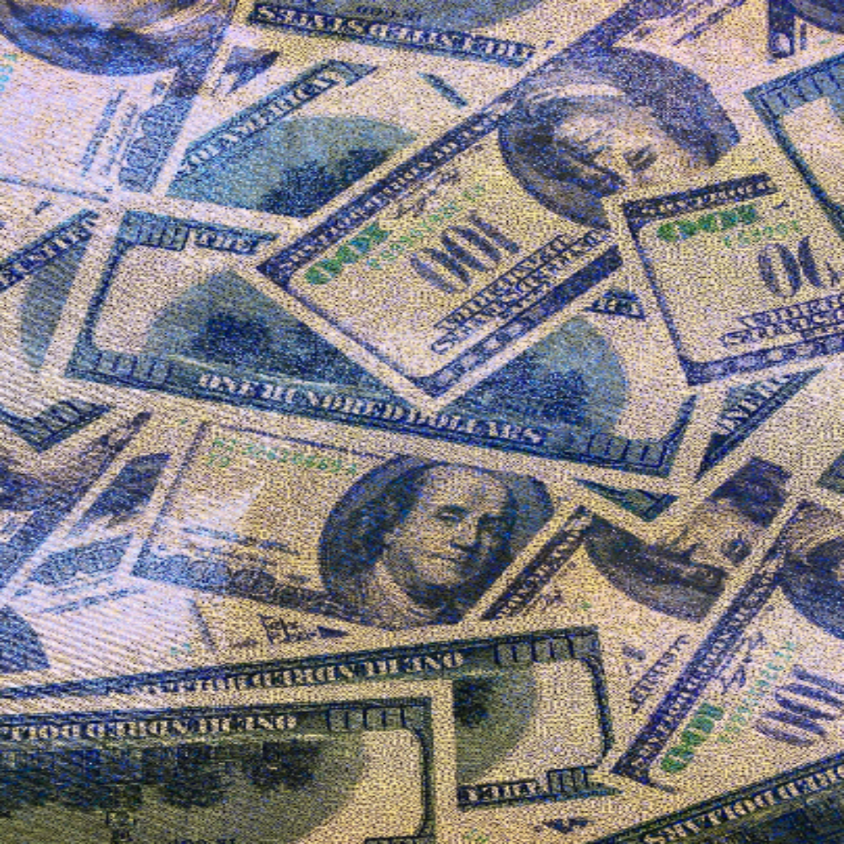 Hologram Mystique Money Print Spandex Fabric