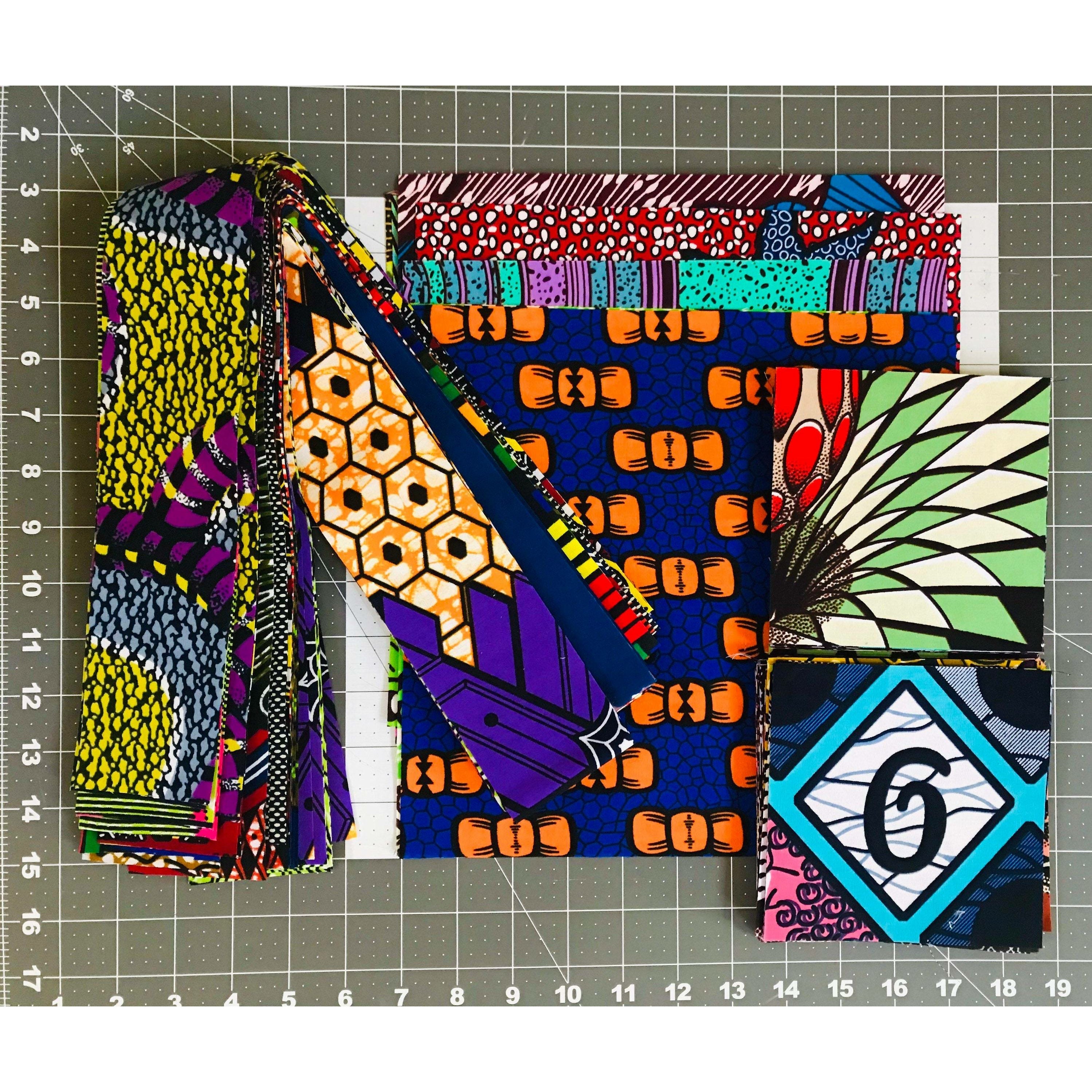 African Fabric Quilter's Gift Set - 1 Layer Cake, 1 Jelly Roll, 2 Charm Packs