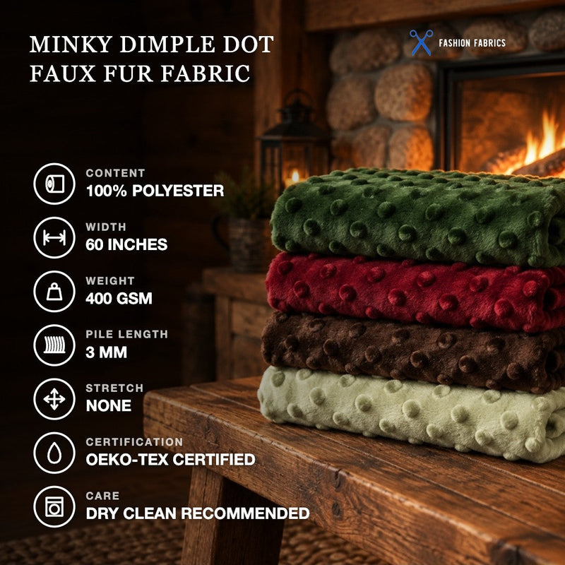 Minky Dimple Dot Faux Fur Fabric