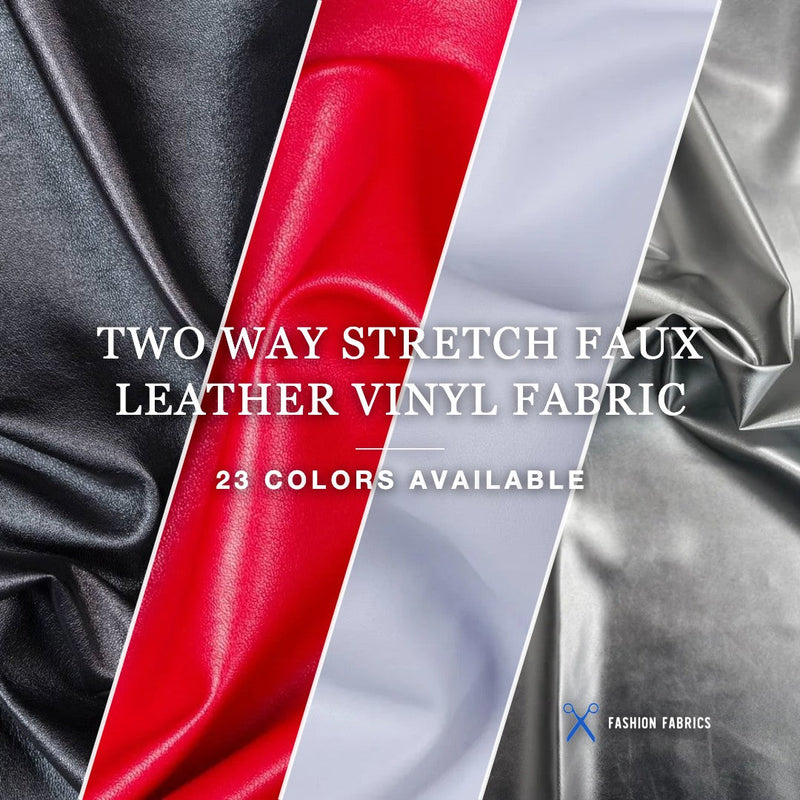 Two Way Stretch Faux Leather Vinyl Fabric