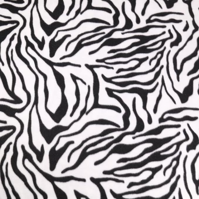 Anti-Pill Polar Fleece Fabric by the Yard – Zebra (60", 280 GSM)