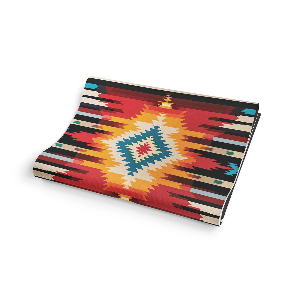 Fox Trail Yoga Mat – 6 mm Extra Thick, Double-Sided Non-Slip, Eco-Friendly PER with Multi-Color Striped Design | Yune Yoga