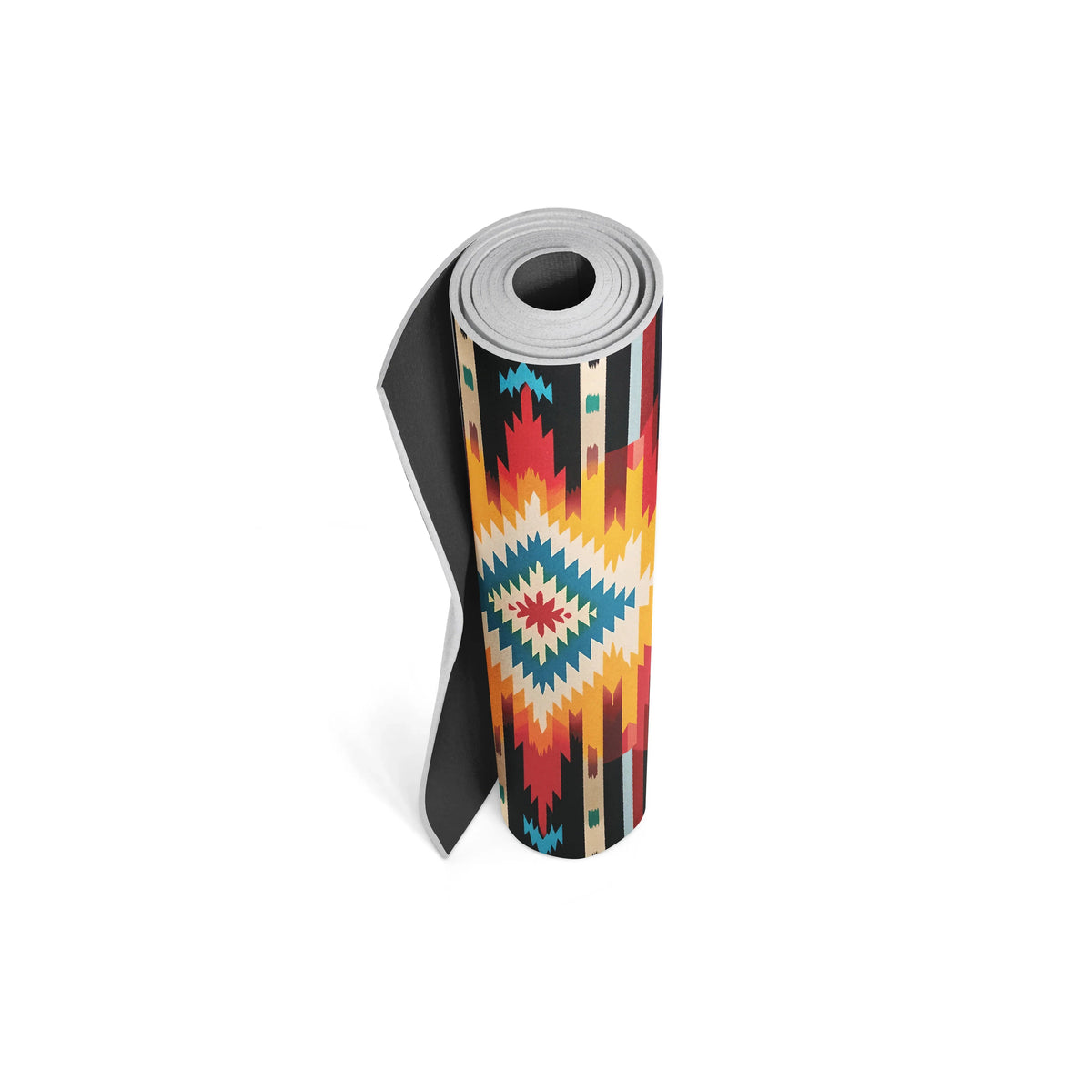 Fox Trail Yoga Mat – 6 mm Extra Thick, Double-Sided Non-Slip, Eco-Friendly PER with Multi-Color Striped Design | Yune Yoga
