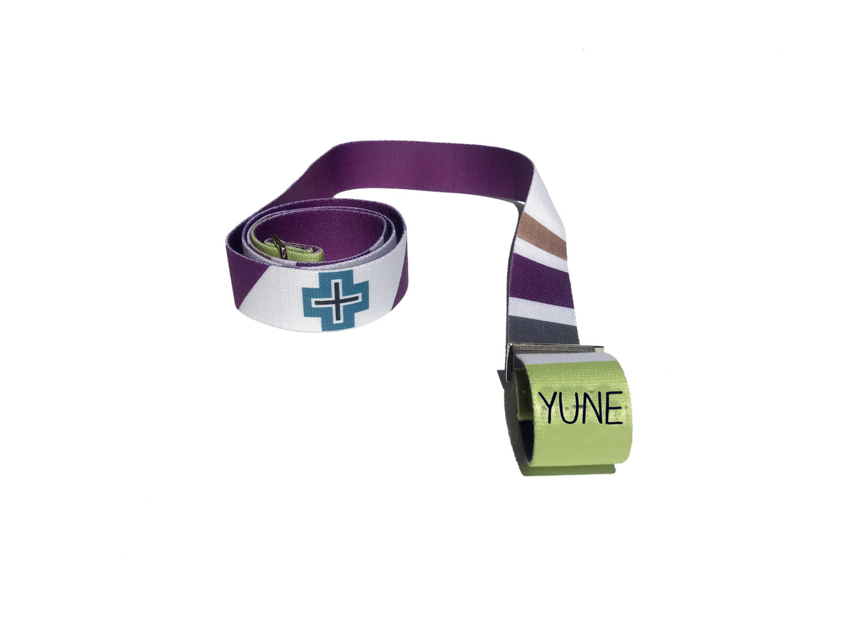 Gemini Yoga Strap – White Stretching Strap w/ Metal Buckles | Yune Yoga
