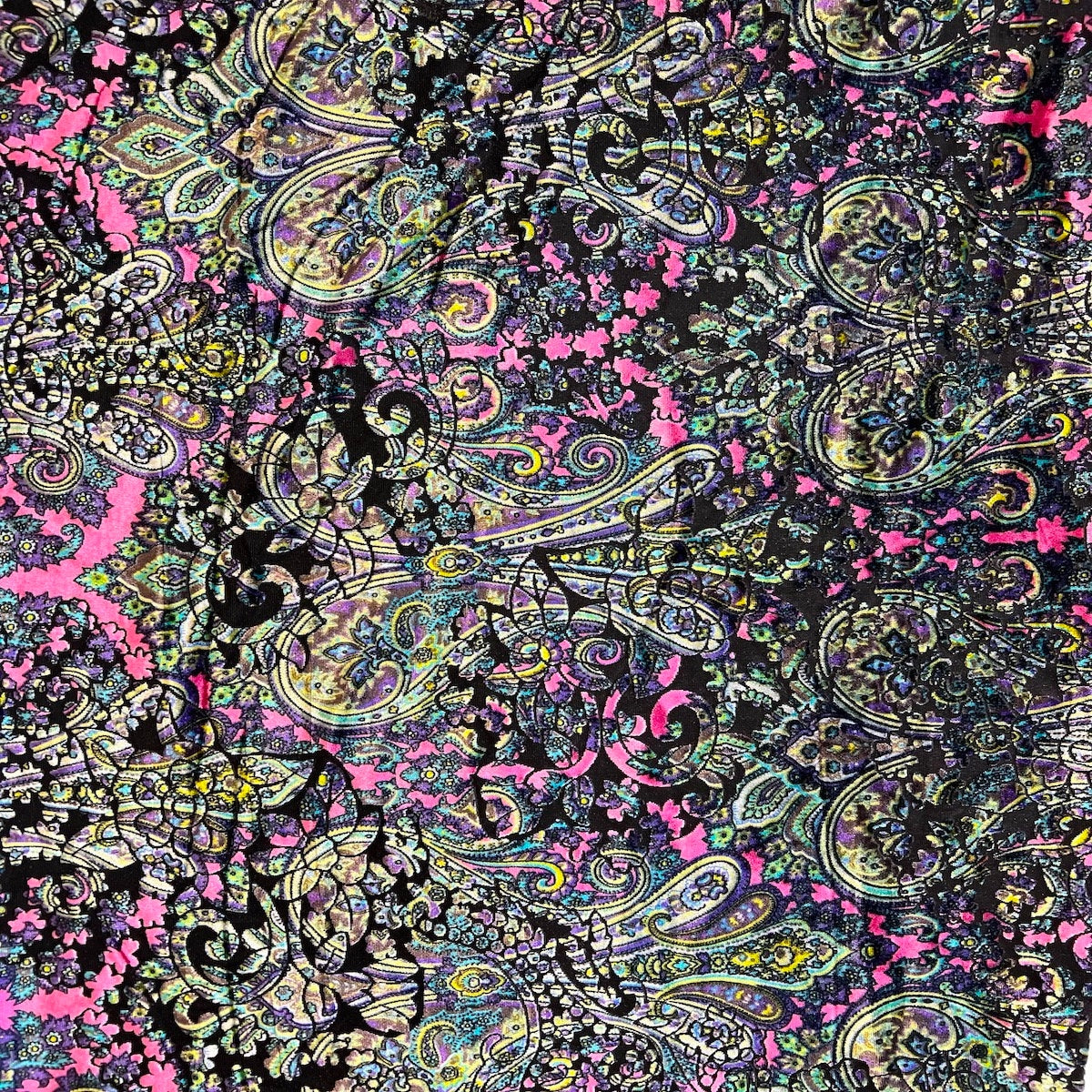 Sur Multicolor Burnout Stretch Velvet Fabric