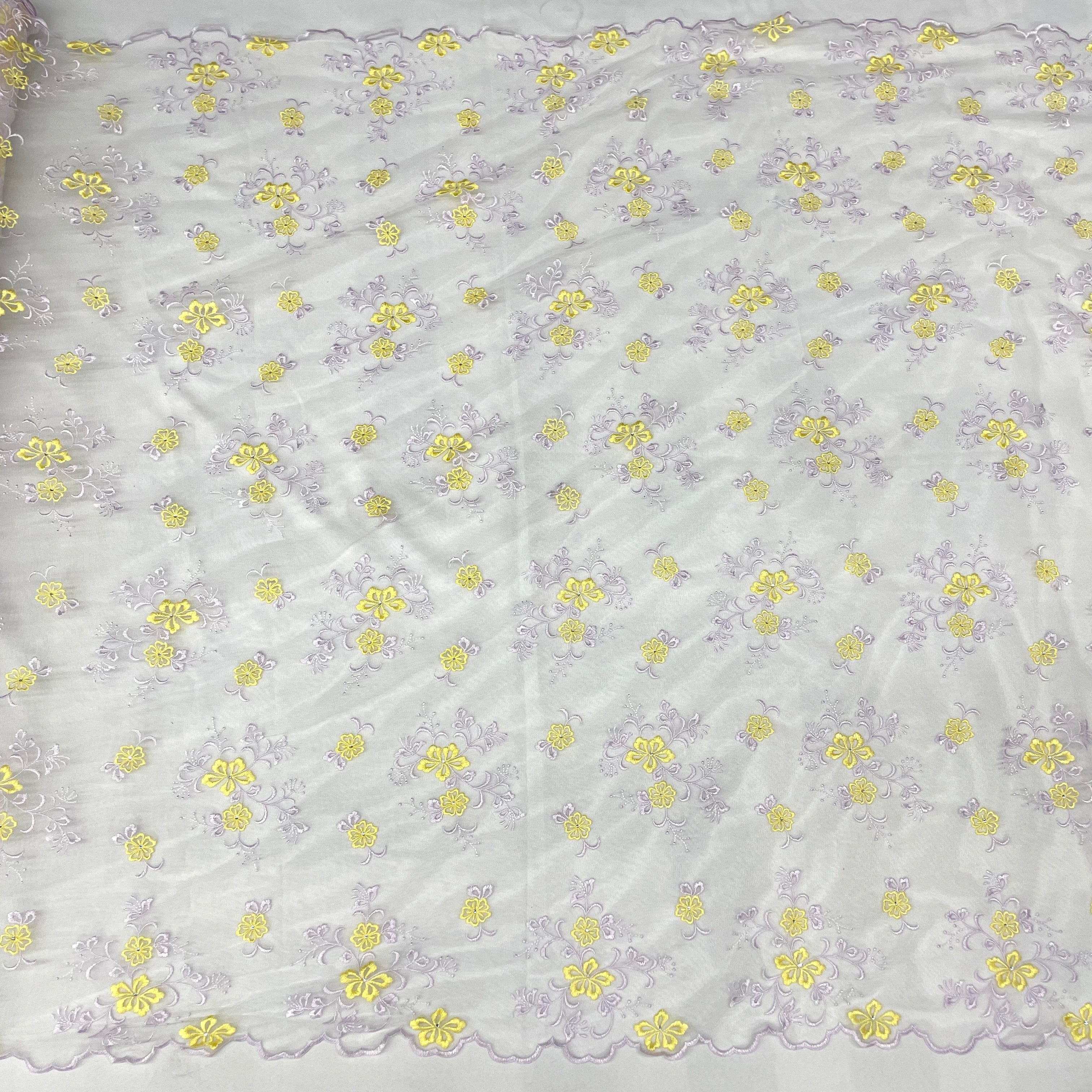 Beaded Lace Fabric Embroidered on 100% Polyester Net Mesh | Lace USA - 42096W-RS