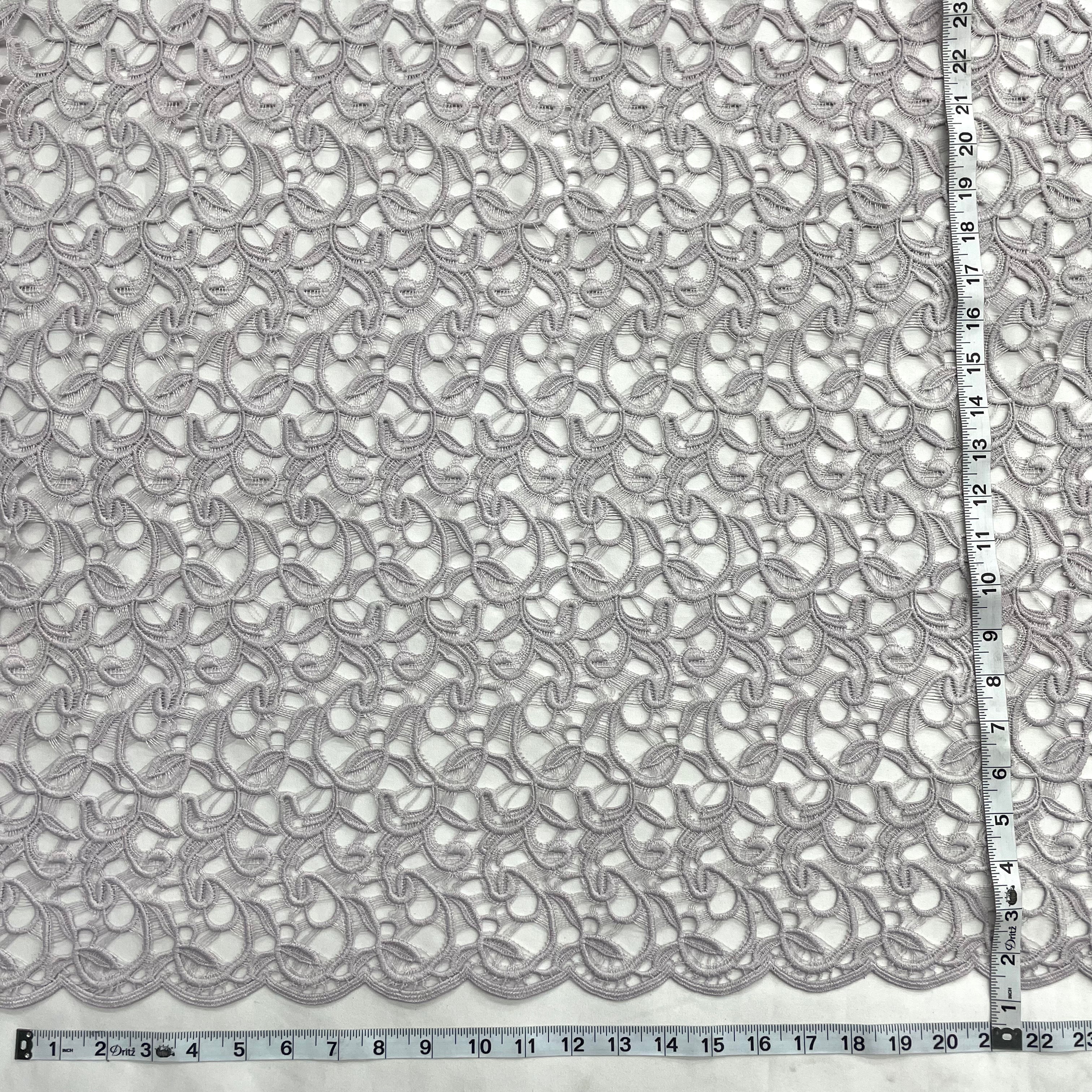 Lace Fabric Embroidered on 100% Polyester Net Mesh | Lace USA - ML-Guipure-Blush