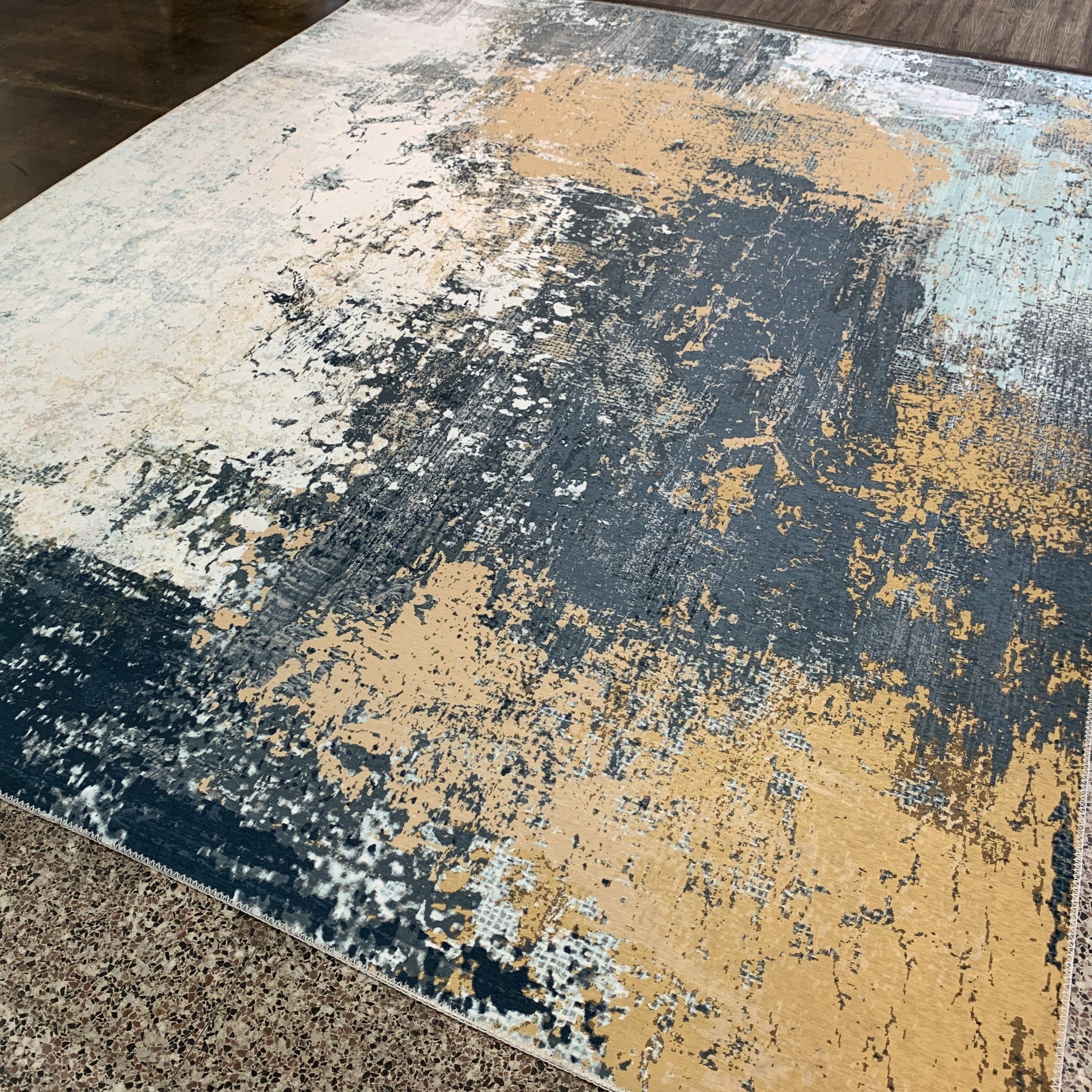 Dark Beige Tones Vintage Print Design Area Rug/ Carpet