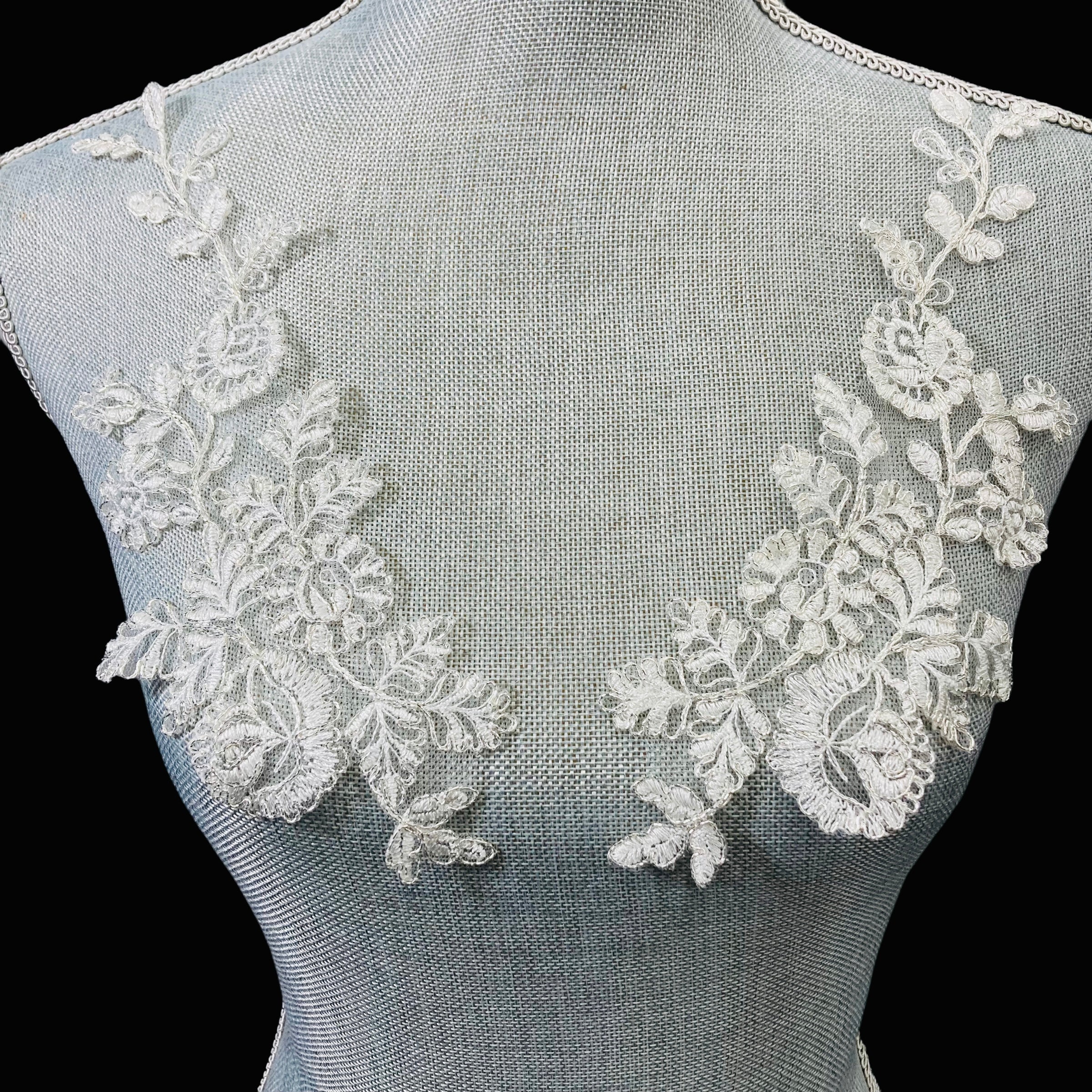 Corded Floral Applique for Baptism, Christening, Communion Gowns | Lace USA - 96666W