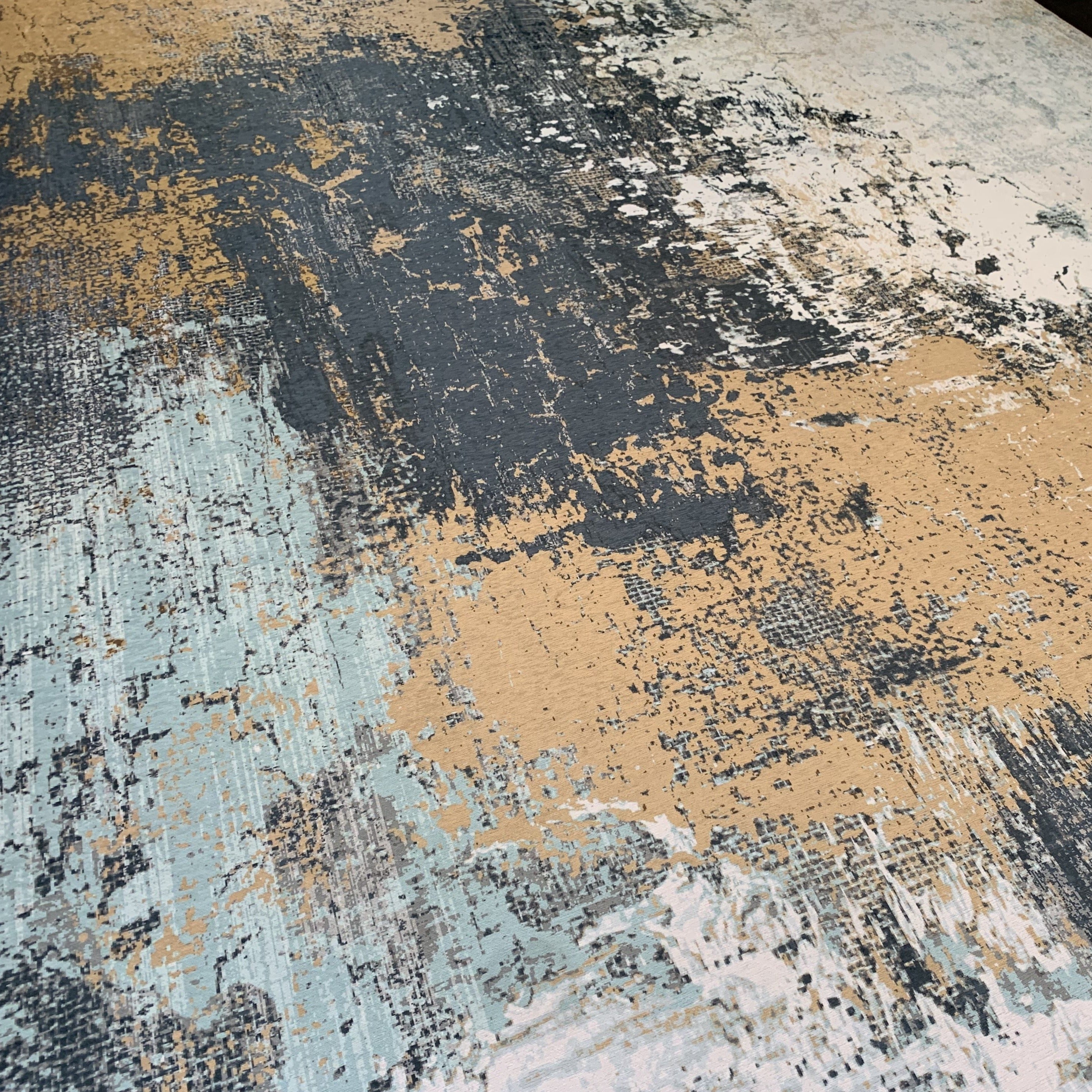 Dark Beige Tones Vintage Print Design Area Rug/ Carpet