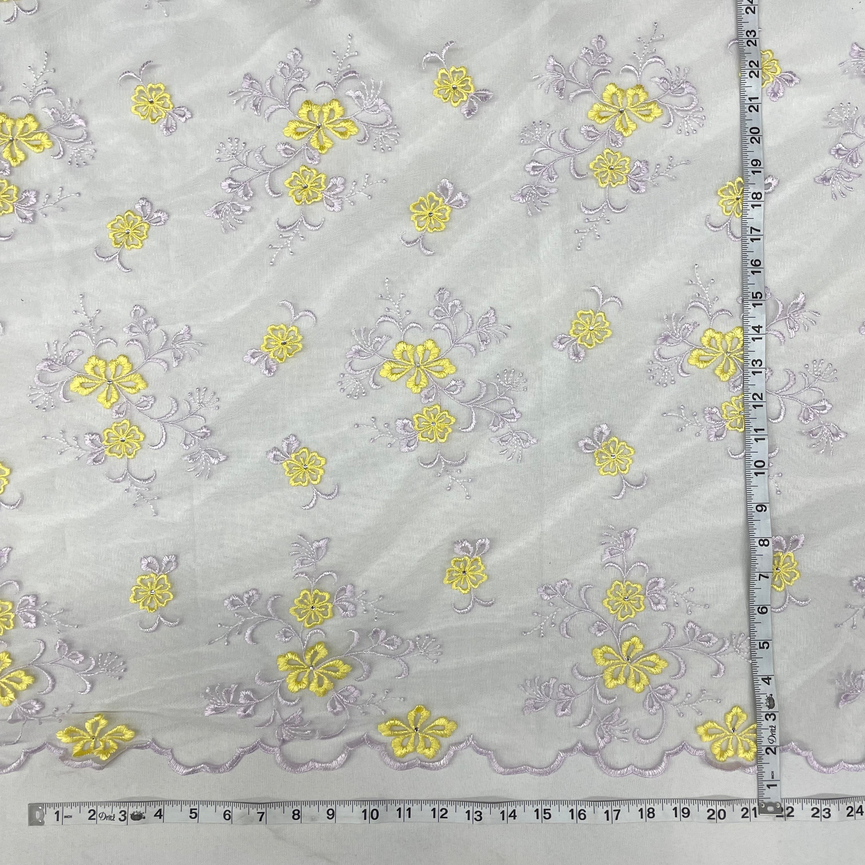 Beaded Lace Fabric Embroidered on 100% Polyester Net Mesh | Lace USA - 42096W-RS