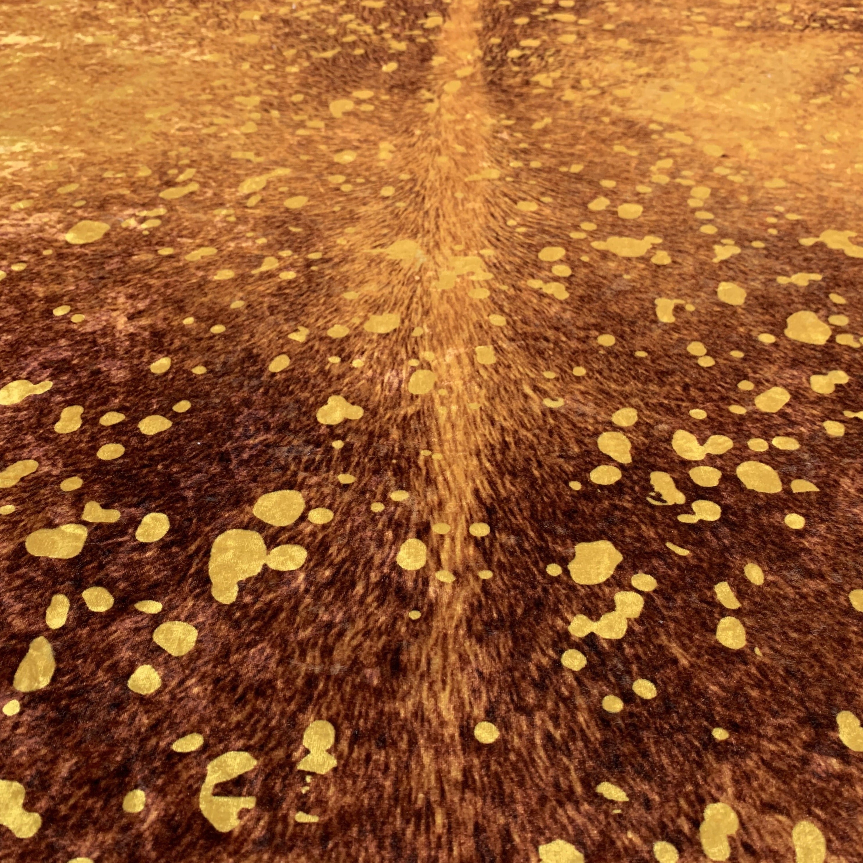 Vegan Metallic Shinny Glow Faux Hide/Cowhide Area Rug/Carpet