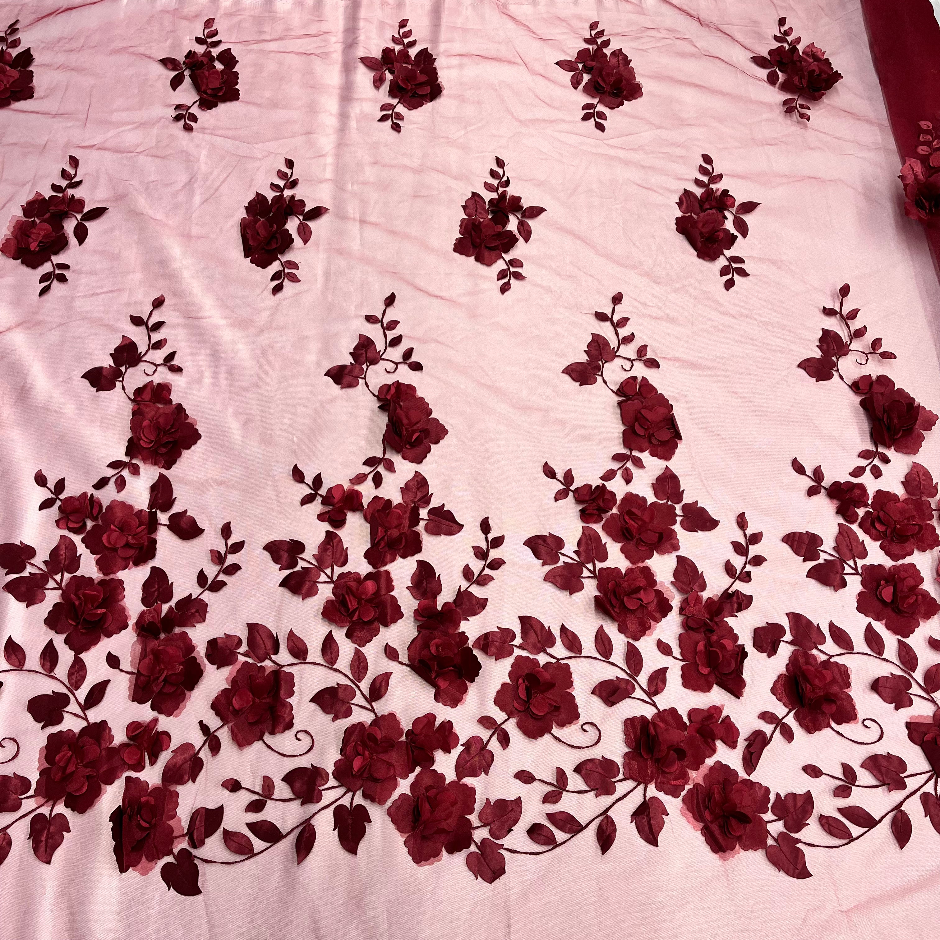 3D Floral Lace Fabric – Wedding, Dance & Quinceañera Dresses | Lace USA - GD-010