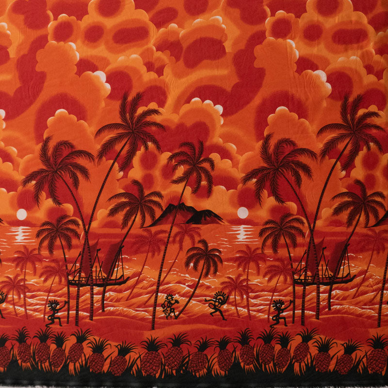 Island Sunset over Ocean Fabric | Peachskin