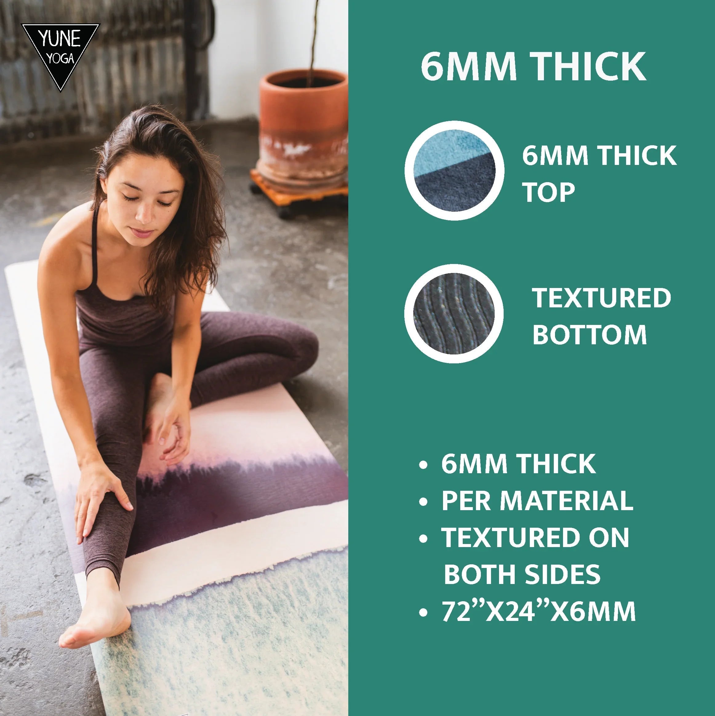Jerome Ghost Yoga Mat – 6mm Eco-Friendly, Non-Slip & Reversible | Yune Yoga