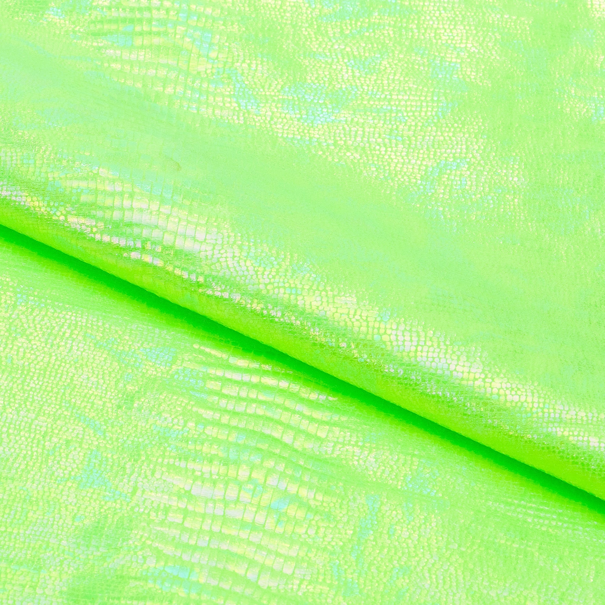 Oil Slick Python Hologram Spandex Fabric | Blue Moon Fabrics