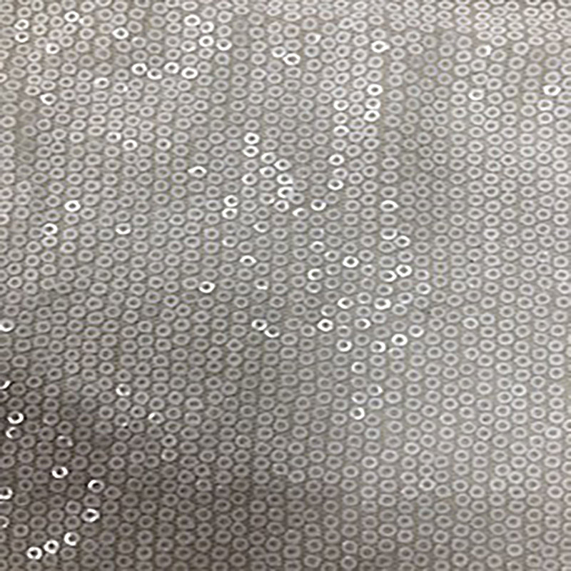 White Mini Sequin Embroidered On Polyester Mesh | Spandex Palace