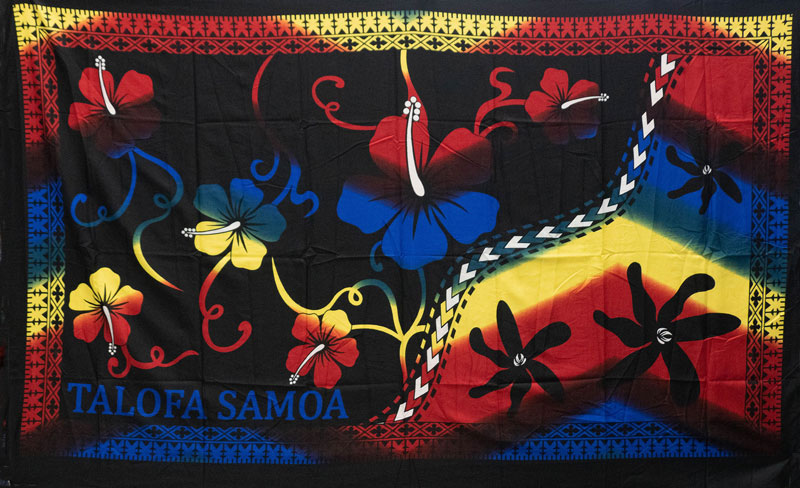 Multicolor Talofa Samoa Hibiscus Tiare | Sarong