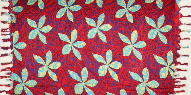 Colorful Tiare Sarong with Fringes | Islands Fabric